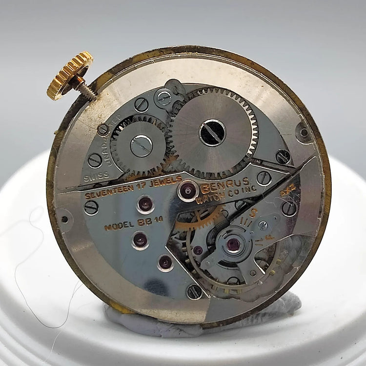 Benrus, BB14, Manuel, Or plaqué, 1960, Montres bracelet