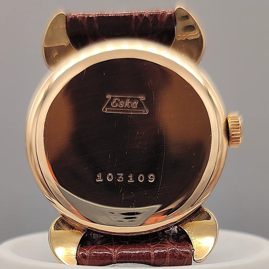 Eska, Superfine, Manuel, Or 18k, 1950, Montres bracelet