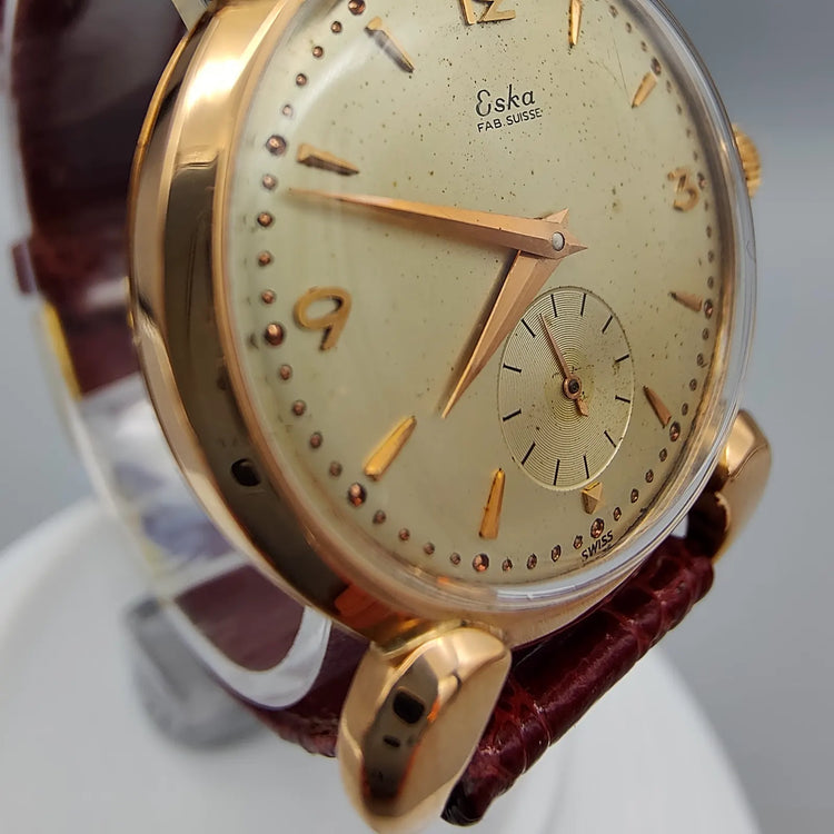 Eska, Superfine, Manuel, Or 18k, 1950, Montres bracelet