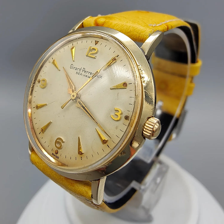 Girard-Perregaux, Sea Hawk, Manuel, Or plaqué, 1960, Montres bracelet