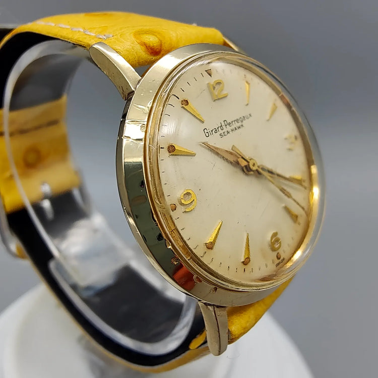 Girard-Perregaux, Sea Hawk, Manuel, Or plaqué, 1960, Montres bracelet