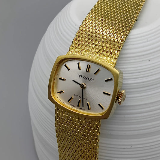 Tissot, Stylist, Manuel, Or plaqué, 1960, Montres bracelet