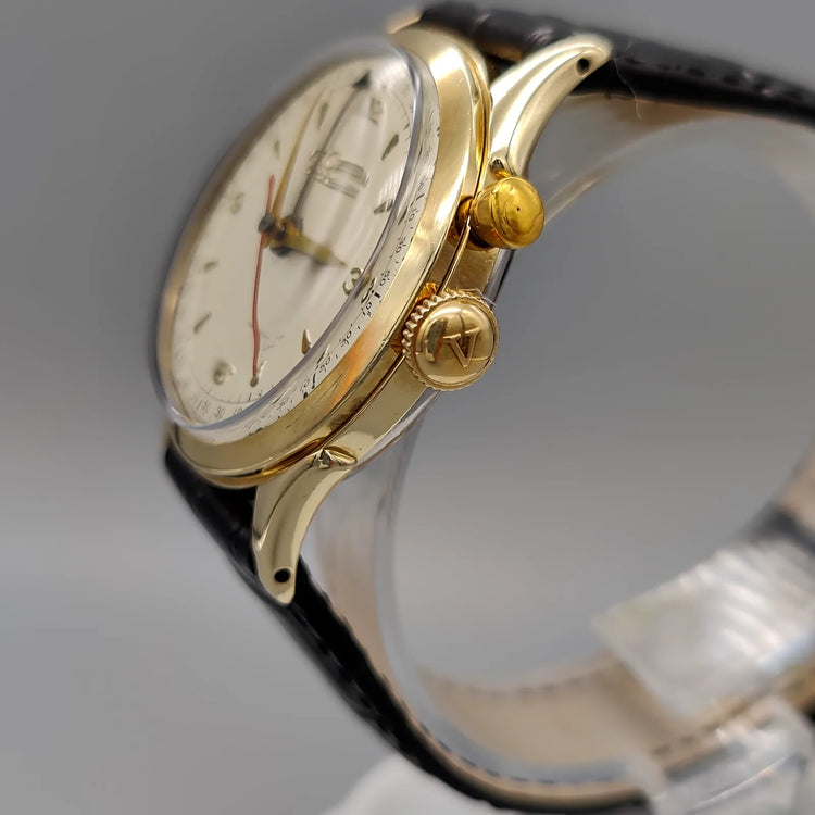 Vulcain, Cricket, Manuel, Or plaqué, 1960, Montres bracelet