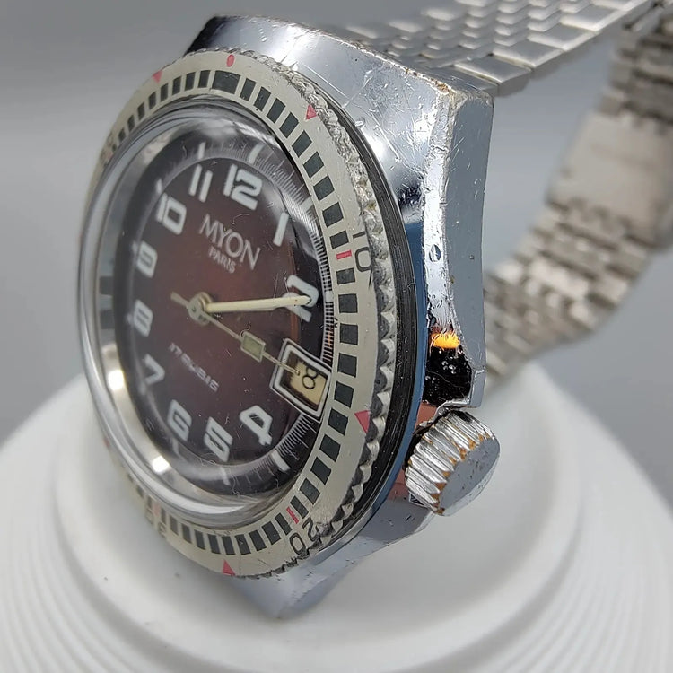 Myon, Paris, Manuel, Acier, 1960, Montres bracelet