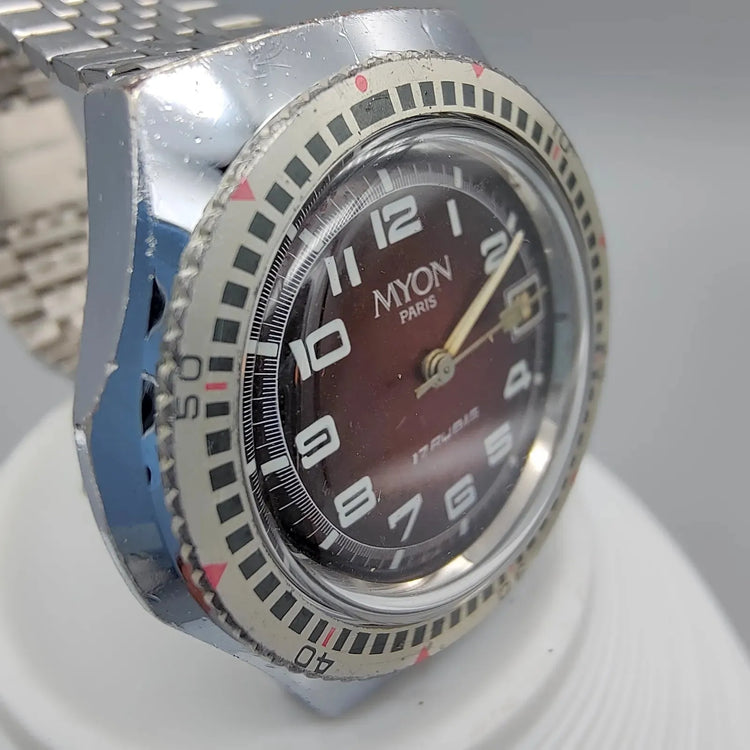 Myon, Paris, Manuel, Acier, 1960, Montres bracelet