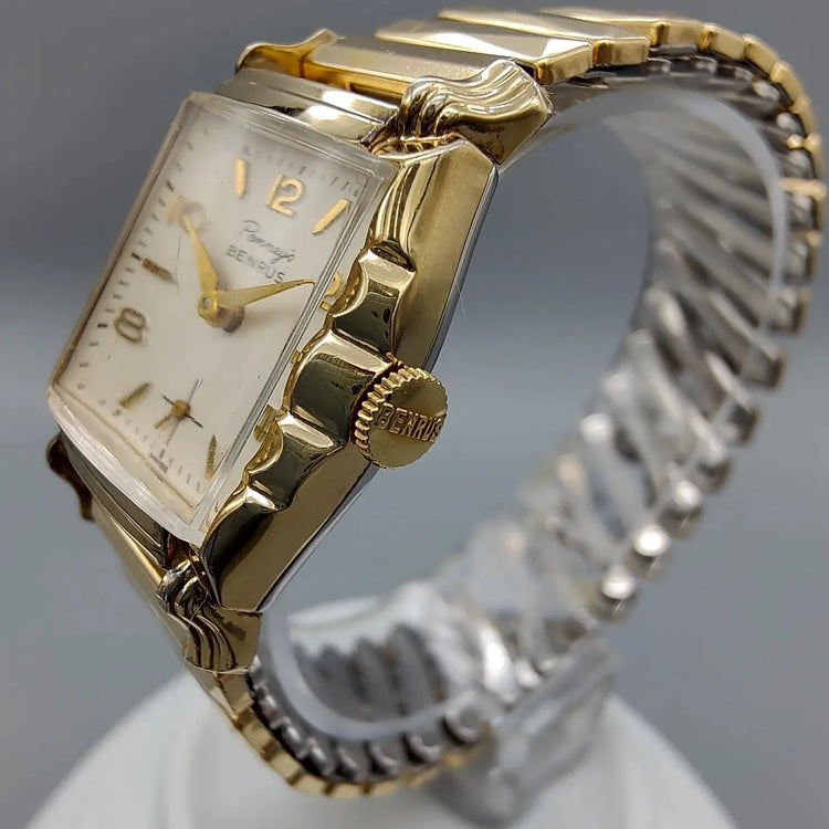 Benrus, Penney's, Manuel, Or plaqué, 1950, Montres bracelet