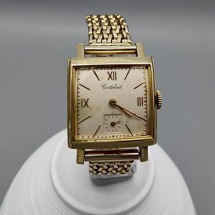 Cortebert, 50x , Manuel, Or plaqué, 1940, Montres bracelet