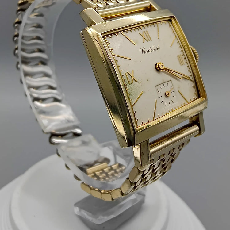Cortebert, 50x , Manuel, Or plaqué, 1940, Montres bracelet