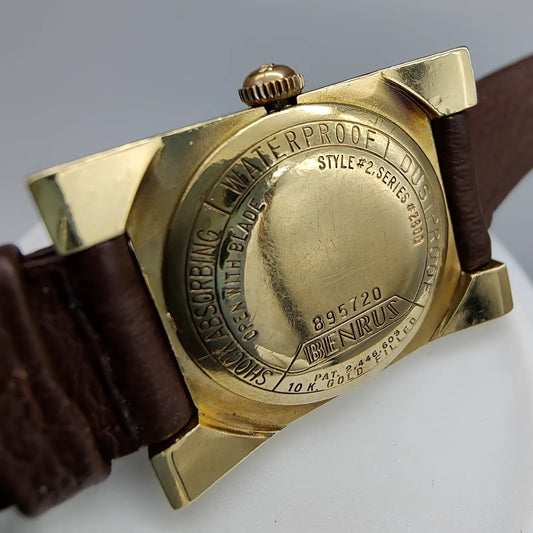 Benrus, Shock Absorber, Manuel, Or plaqué, 1970, Montres bracelet