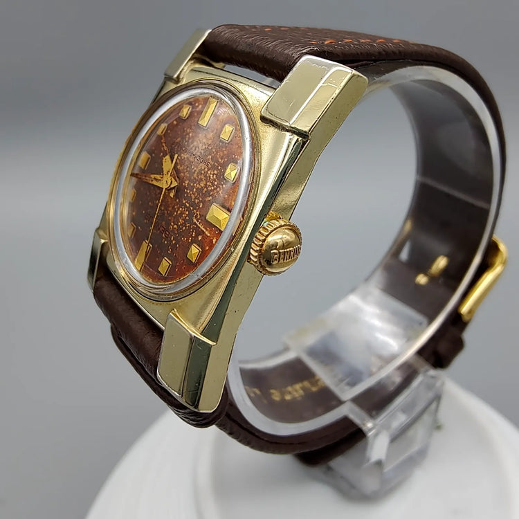 Benrus, Shock Absorber, Manuel, Or plaqué, 1970, Montres bracelet