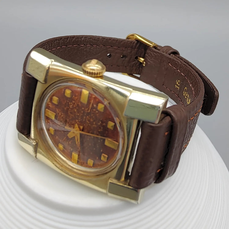 Benrus, Shock Absorber, Manuel, Or plaqué, 1970, Montres bracelet