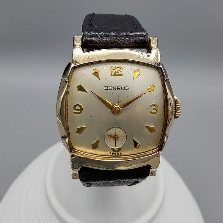 Benrus, DN21, Manuel, Or plaqué, 1950, Montres bracelet
