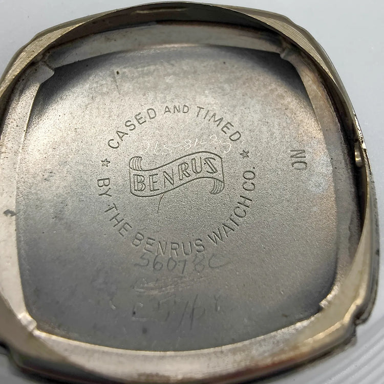 Benrus, DN21, Manuel, Or plaqué, 1950, Montres bracelet