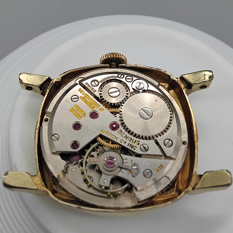 Benrus, DN21, Manuel, Or plaqué, 1950, Montres bracelet