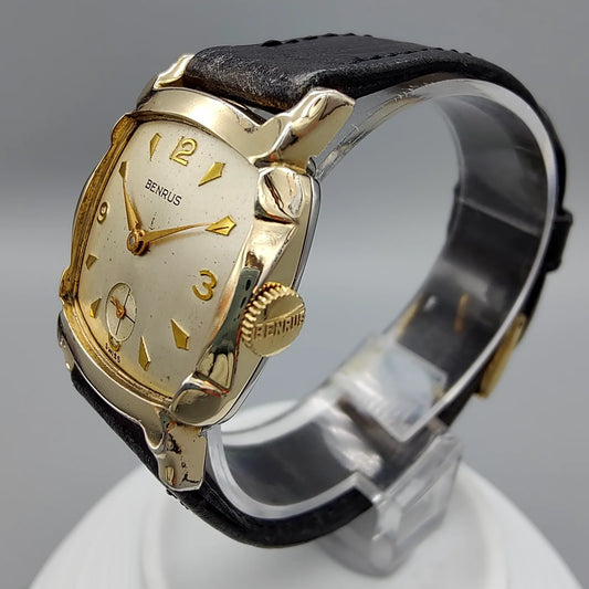 Benrus, DN21, Manuel, Or plaqué, 1950, Montres bracelet