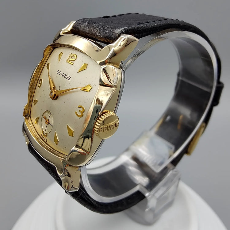 Benrus, DN21, Manuel, Or plaqué, 1950, Montres bracelet
