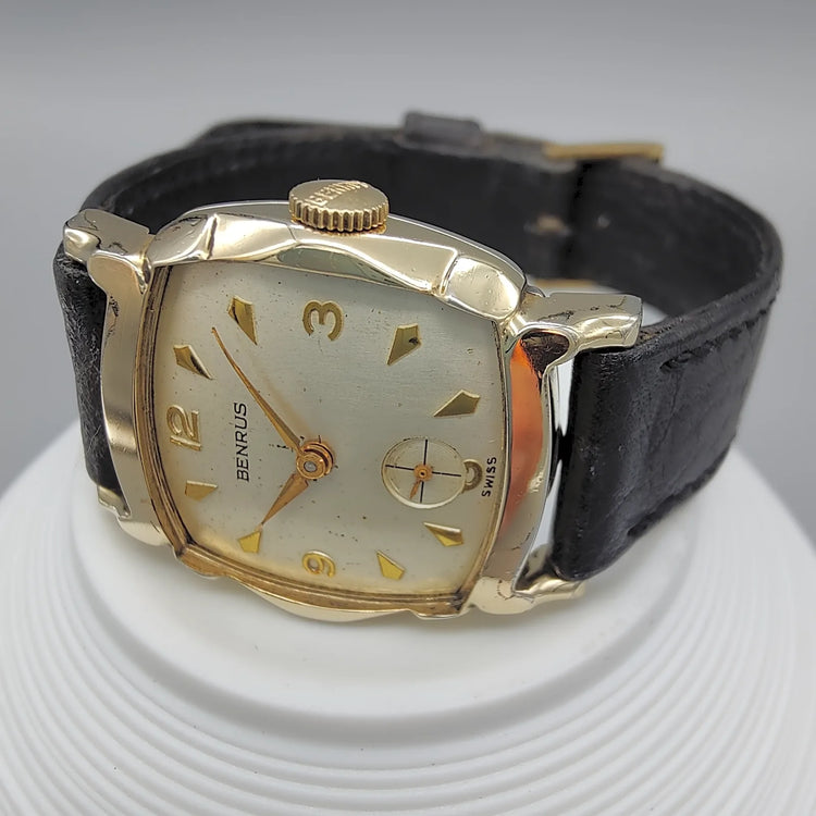 Benrus, DN21, Manuel, Or plaqué, 1950, Montres bracelet