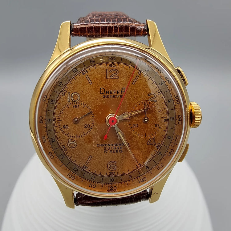 Dreffa, Landeron 151, Manuel, Or plaqué, 1960, Montres bracelet