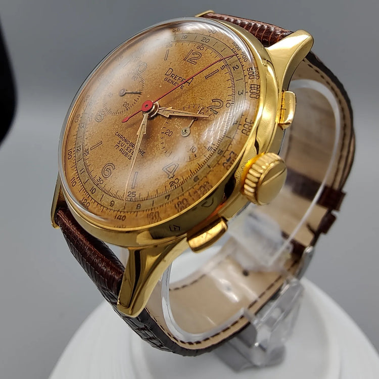 Dreffa, Landeron 151, Manuel, Or plaqué, 1960, Montres bracelet