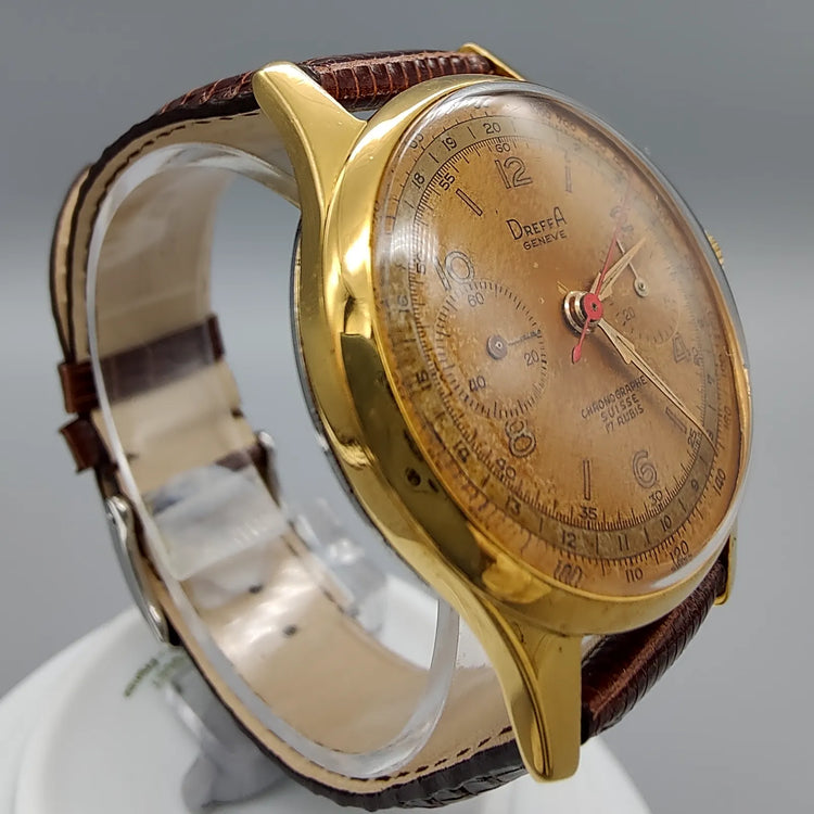 Dreffa, Landeron 151, Manuel, Or plaqué, 1960, Montres bracelet