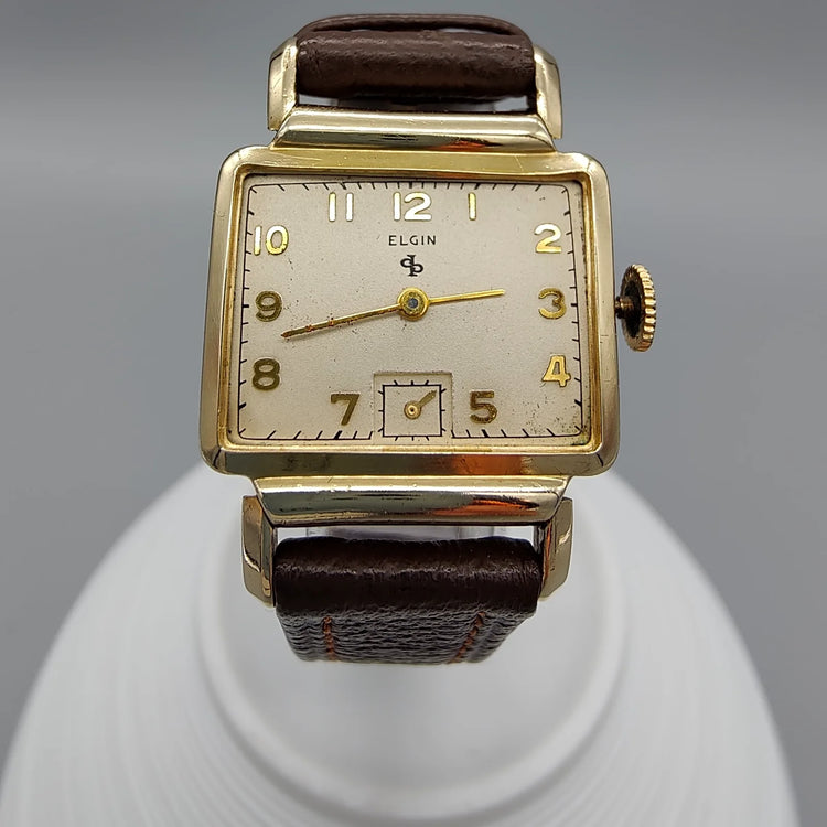 Elgin, Lord Elgin, Manuel, Or plaqué, 1950, Montres bracelet