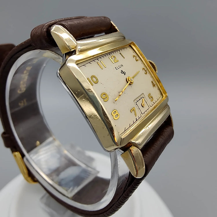 Elgin, Lord Elgin, Manuel, Or plaqué, 1950, Montres bracelet