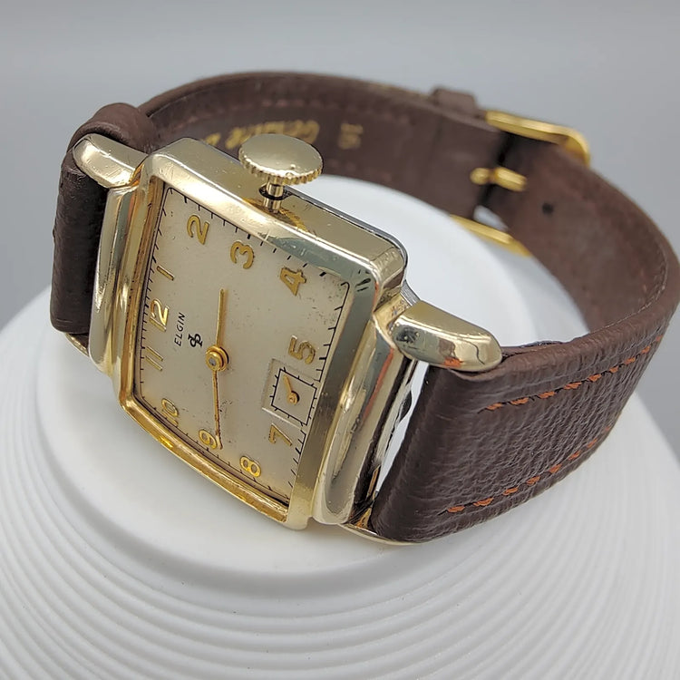 Elgin, Lord Elgin, Manuel, Or plaqué, 1950, Montres bracelet