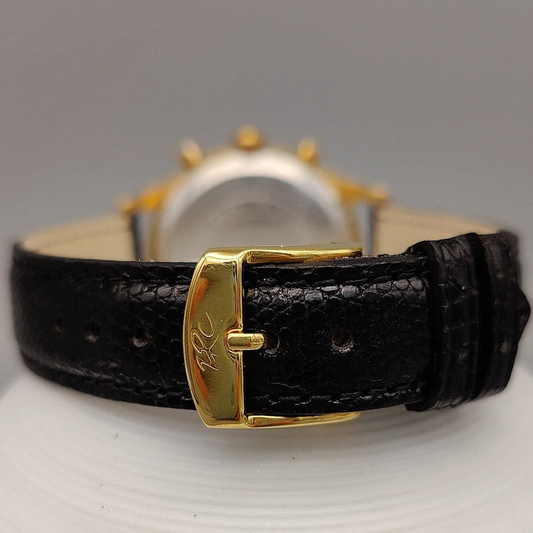 Fermoir original de la montre Kiplé Chronostop vintage de 1955, mouvement manuel, cadran champagne.