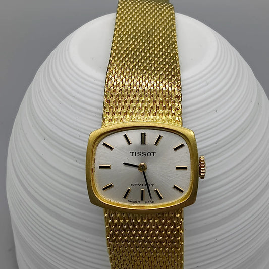 Tissot, Stylist, Manuel, Or plaqué, 1960, Montres bracelet