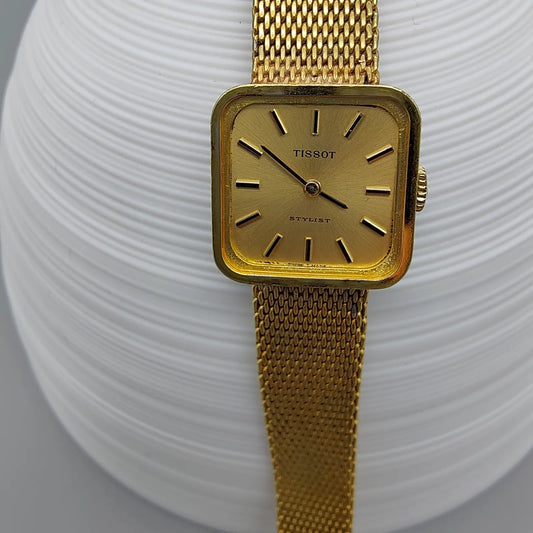 Tissot, Stylist, Manuel, Or plaqué, 1960, Montres bracelet