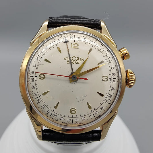 Vulcain, Cricket, Manuel, Or plaqué, 1960, Montres bracelet