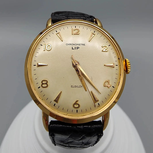 LIP, Elgiloy, Manuel, Or jaune massif, 1950, Montres bracelet