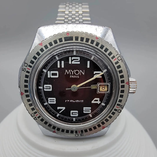 Myon, Paris, Manuel, Acier, 1960, Montres bracelet