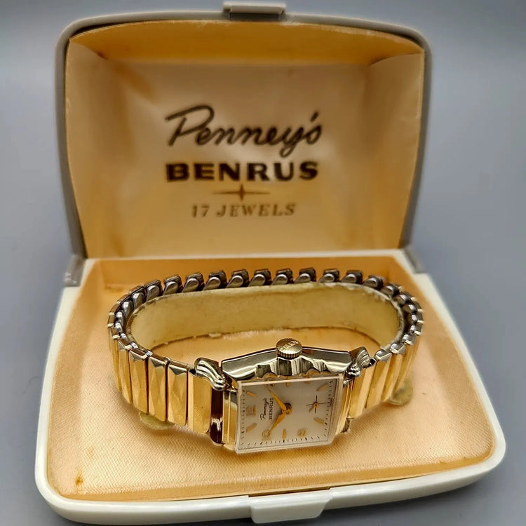 Benrus, Penney's, Manuel, Or plaqué, 1950, Montres bracelet