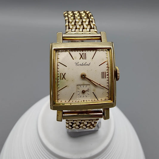 Cortebert, 50x , Manuel, Or plaqué, 1940, Montres bracelet