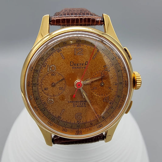 Dreffa, Landeron 151, Manuel, Or plaqué, 1960, Montres bracelet