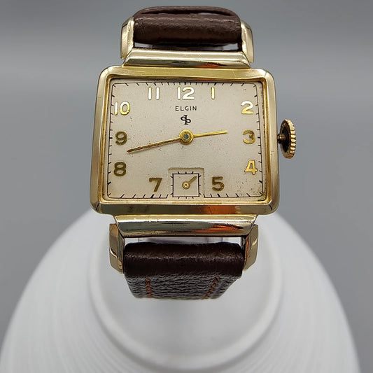 Elgin, Lord Elgin, Manuel, Or plaqué, 1950, Montres bracelet